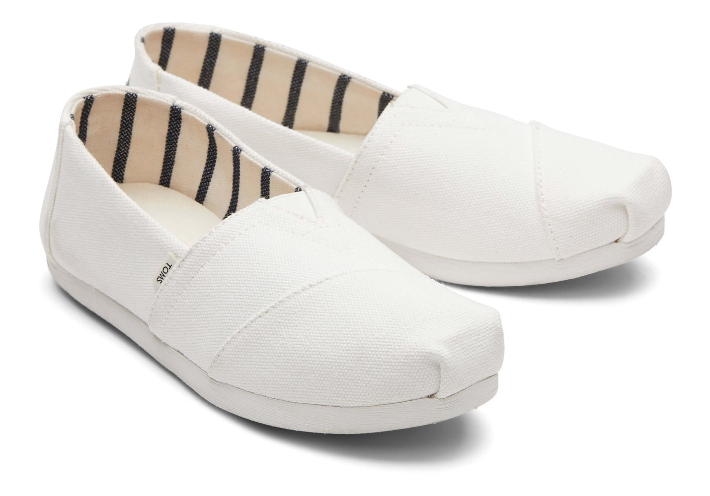 Toms Espadryle Damskie Białe - Alpargata Heritage Płócienne - 76CFONHRS